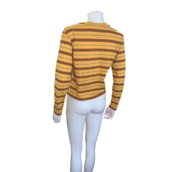 No Boundaries Yellow Striped Long Sleeve Crop Top S NWT - Picture 5 of 5